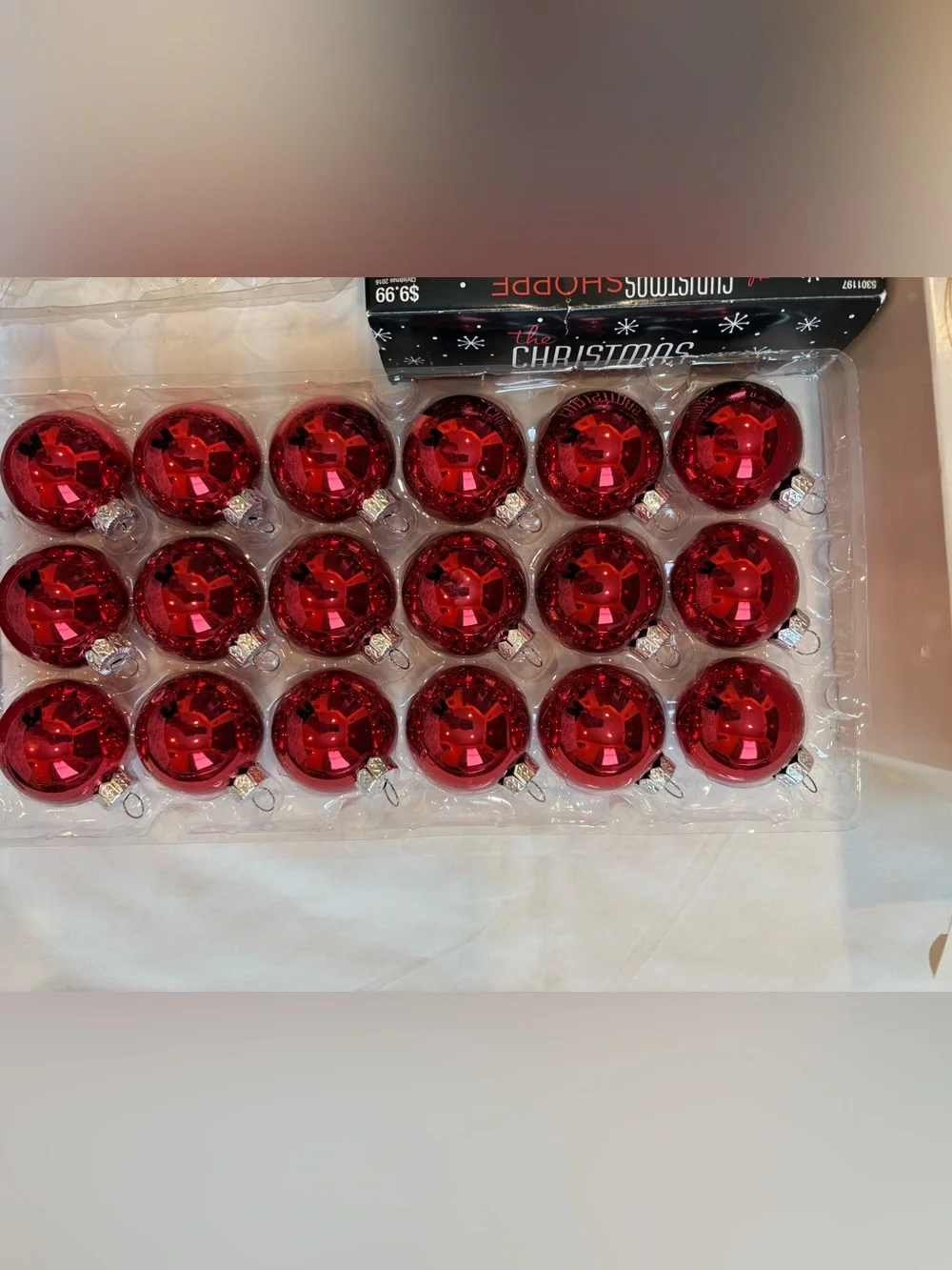 Lot of 2 1/2 Boxes GLASS Christmas Ornaments Holiday Time, Christmas Shoppe